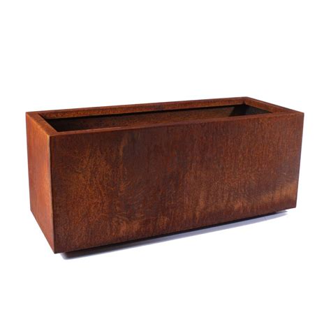 metallic series corten steel planter box|rectangular corten steel planters.